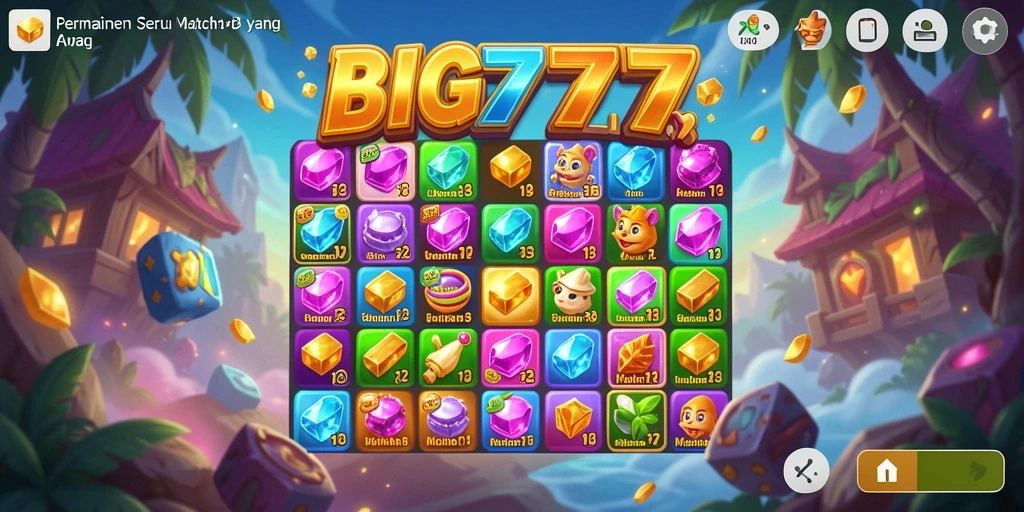 Screenshot game BIG777 menunjukkan aksi seru permainan Match-3.
