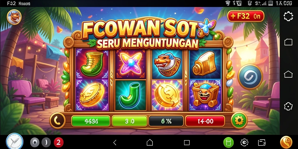 Tampilan menarik dari gameplay Slot F32 yang penuh warna.