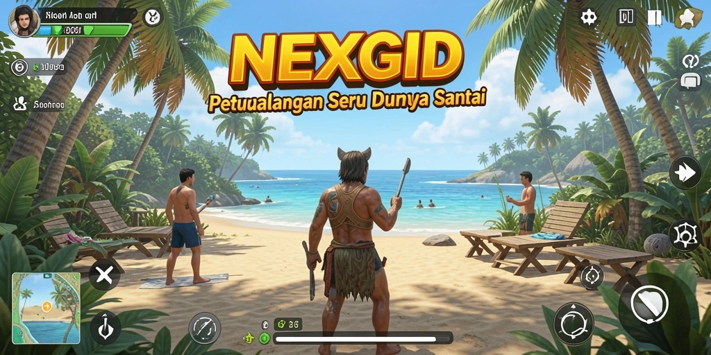 Screenshot menampilkan gameplay seru NEXGID dengan karakter lucu.