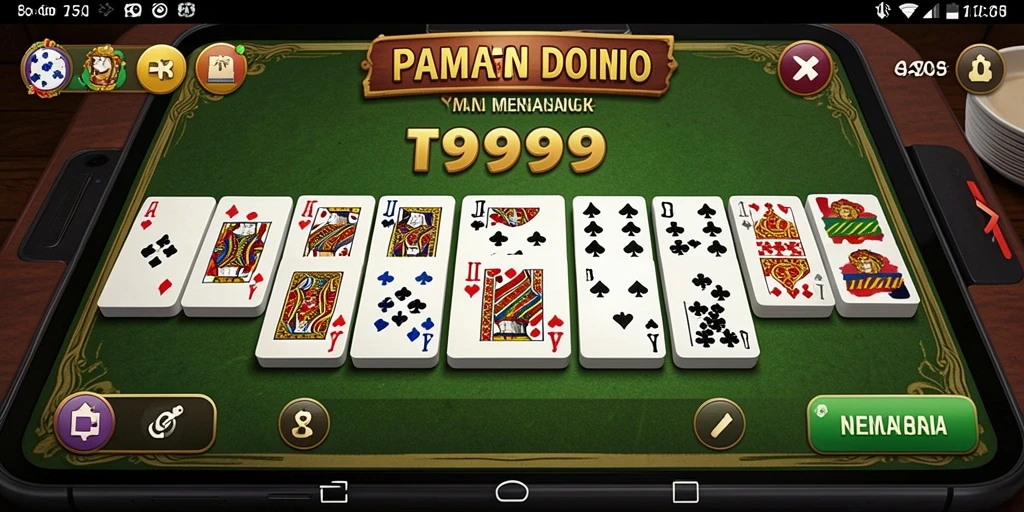 Tampilan permainan Domino yang menarik dan menyenangkan.