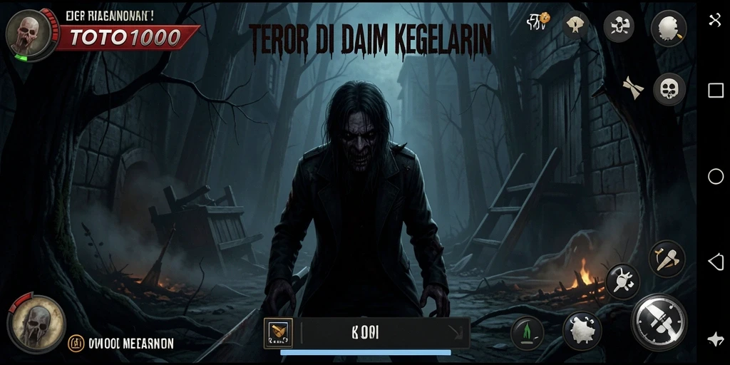 Tangkapan layar menampilkan suasana mencekam dari gameplay TOTO1000.